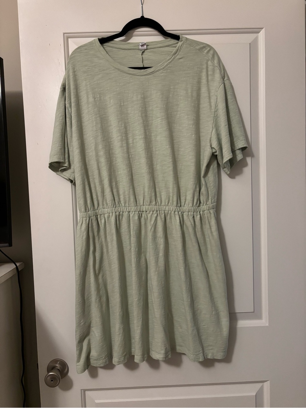 Old Navy Light Sage Green Elastic Waist T-Shirt Dress